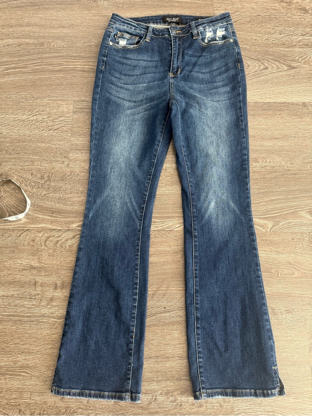 Judy Blue Dark Blue slim bootcut Jeans with Light Distress